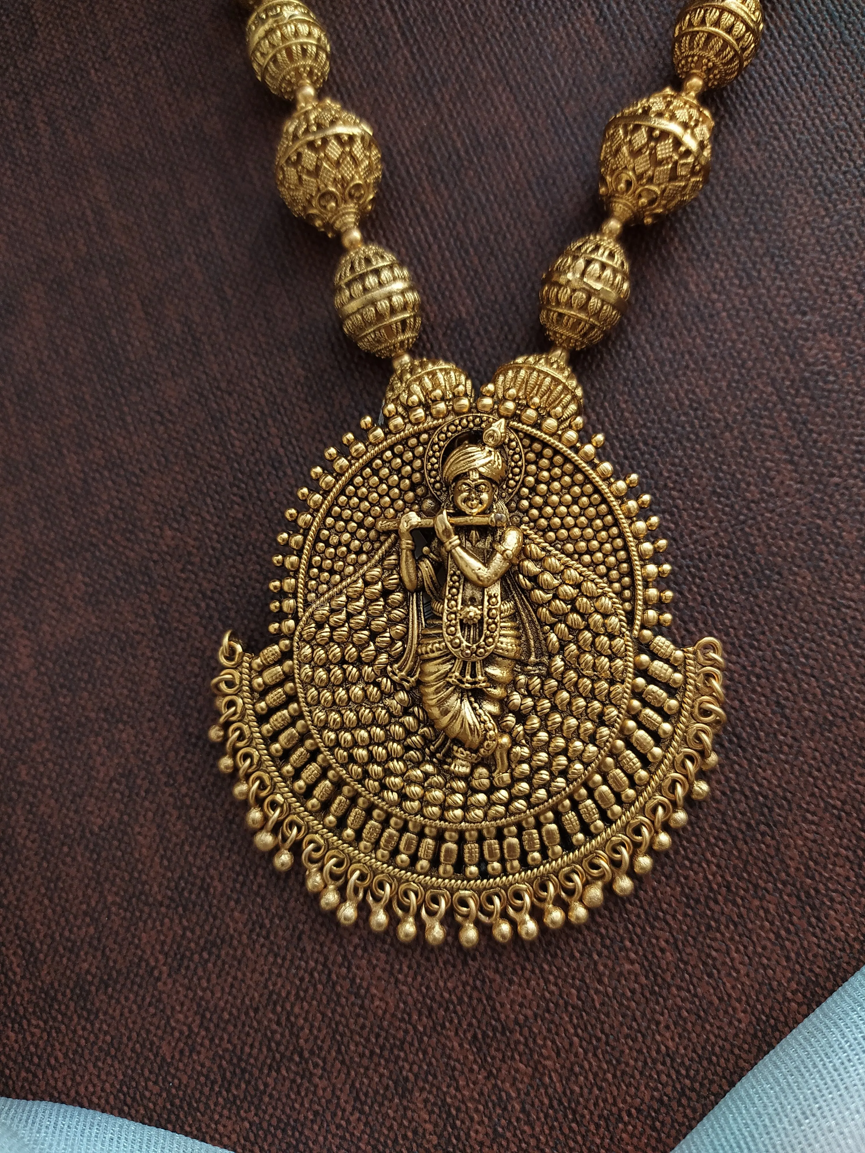 Spiritual Lord Krishna Pendant Antique Nagas Mala Set