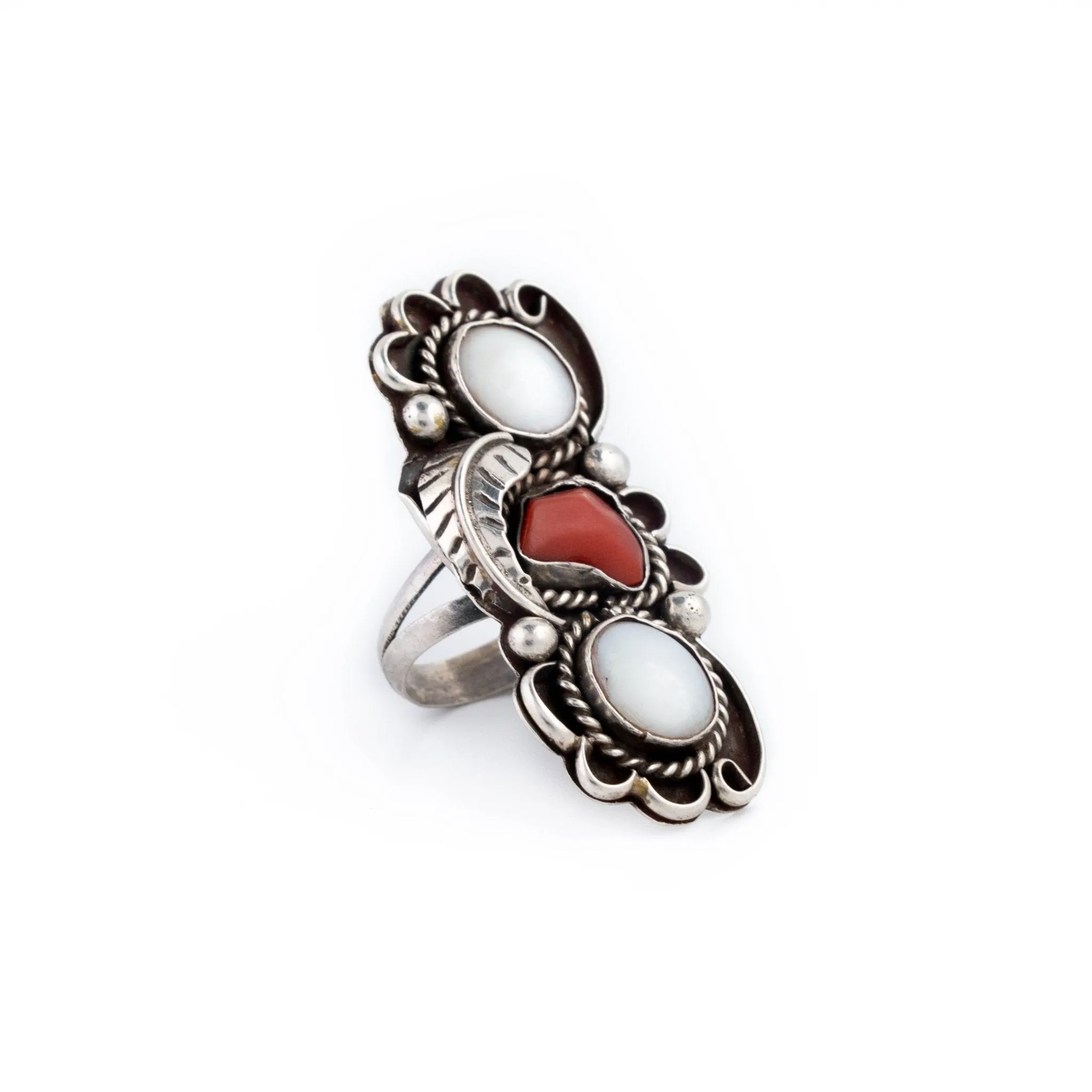 Stacked 1970's Coral Ring
