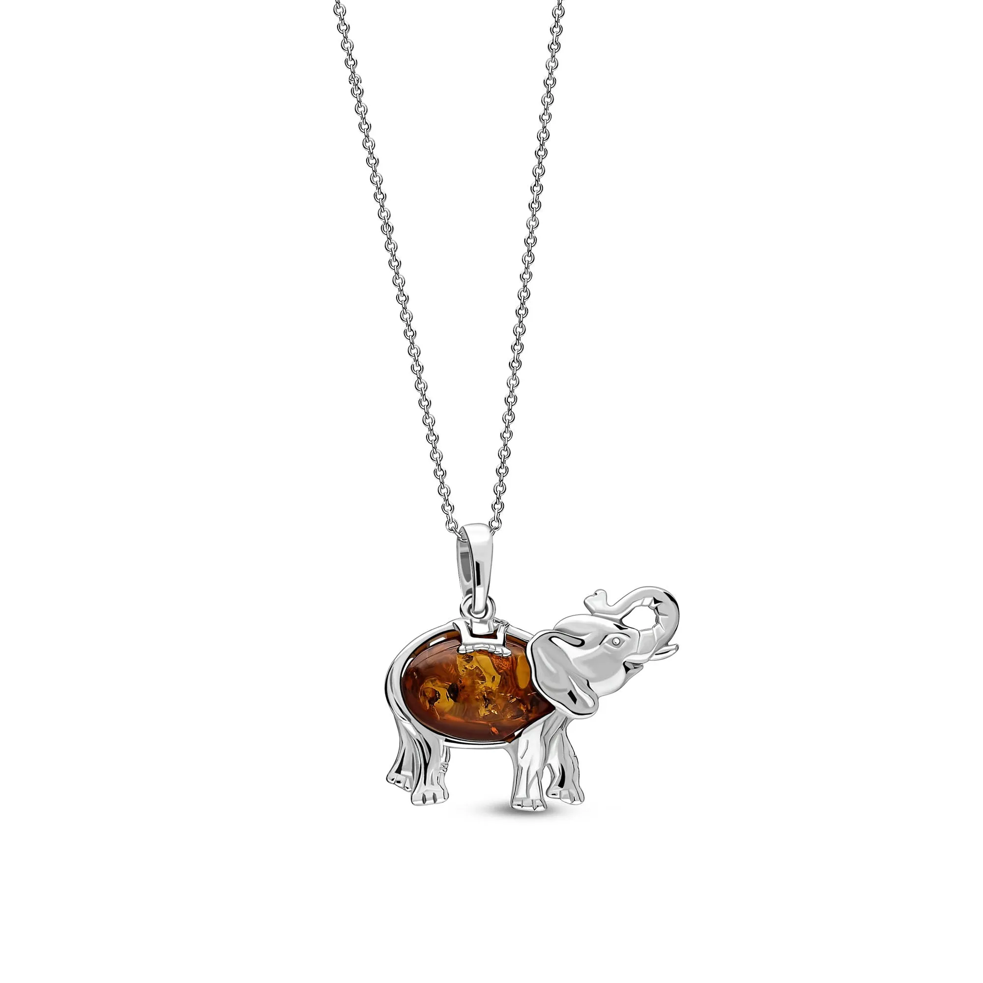 Sterling Silver Amber Elephant