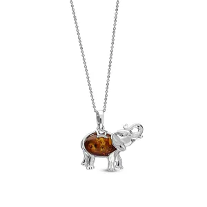Sterling Silver Amber Elephant