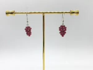 Sterling Silver Garnet Grape Cluster Earrings
