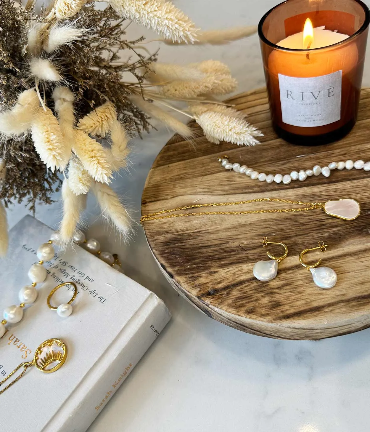 Sun and the Stars Mother of Pearl Necklace