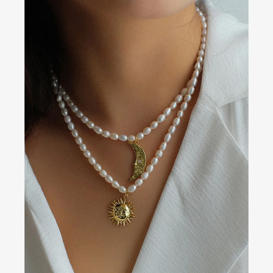 Sun Moon Pearl Necklace