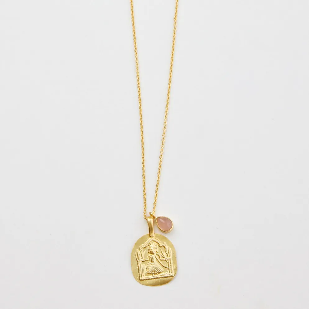 Temple Necklace - Rose Quartz