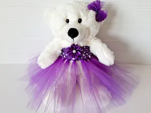 Tutu Teddy Bear, Off-White Small 10inch Bear