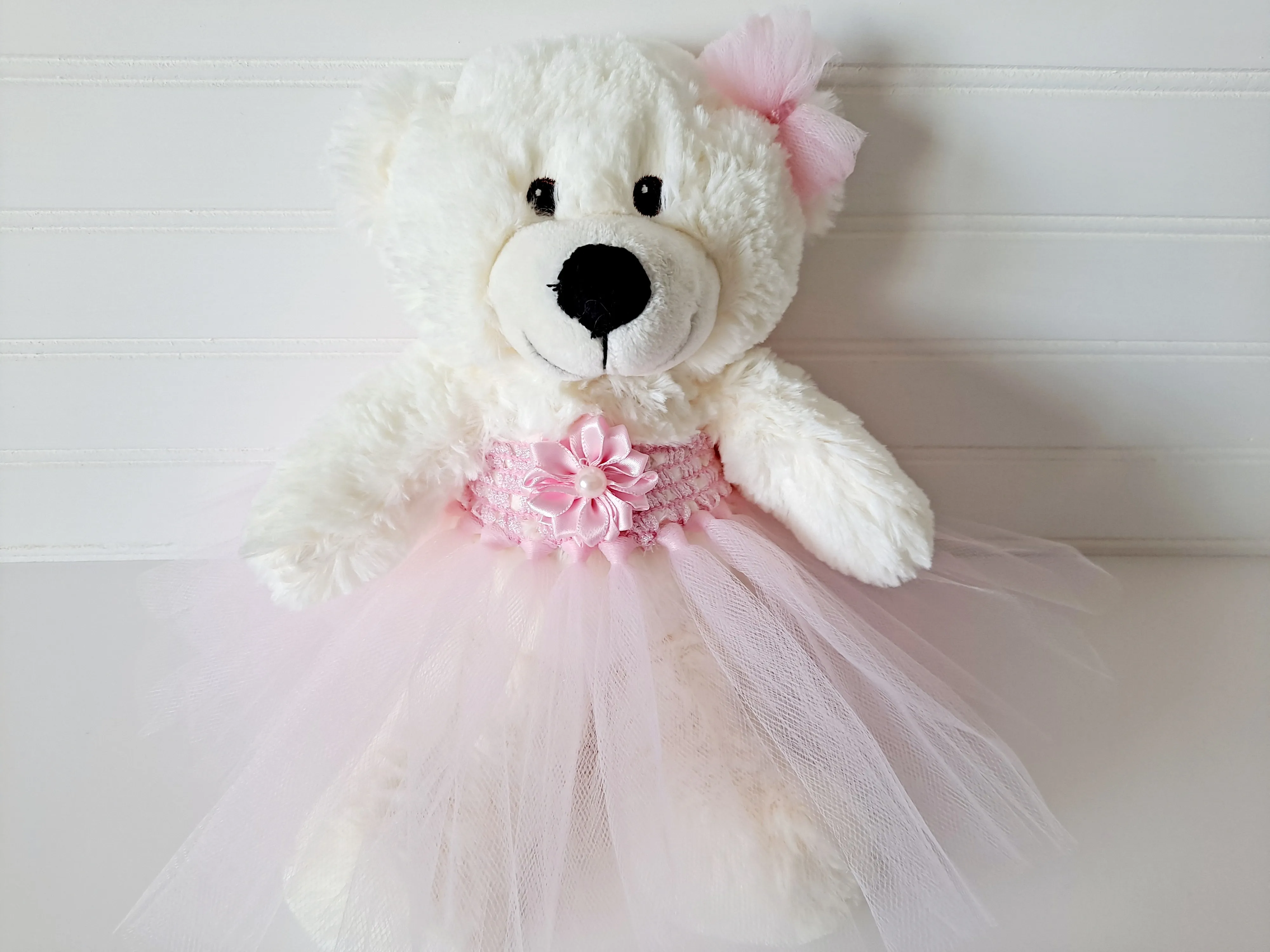 Tutu Teddy Bear, Off-White Small 10inch Bear