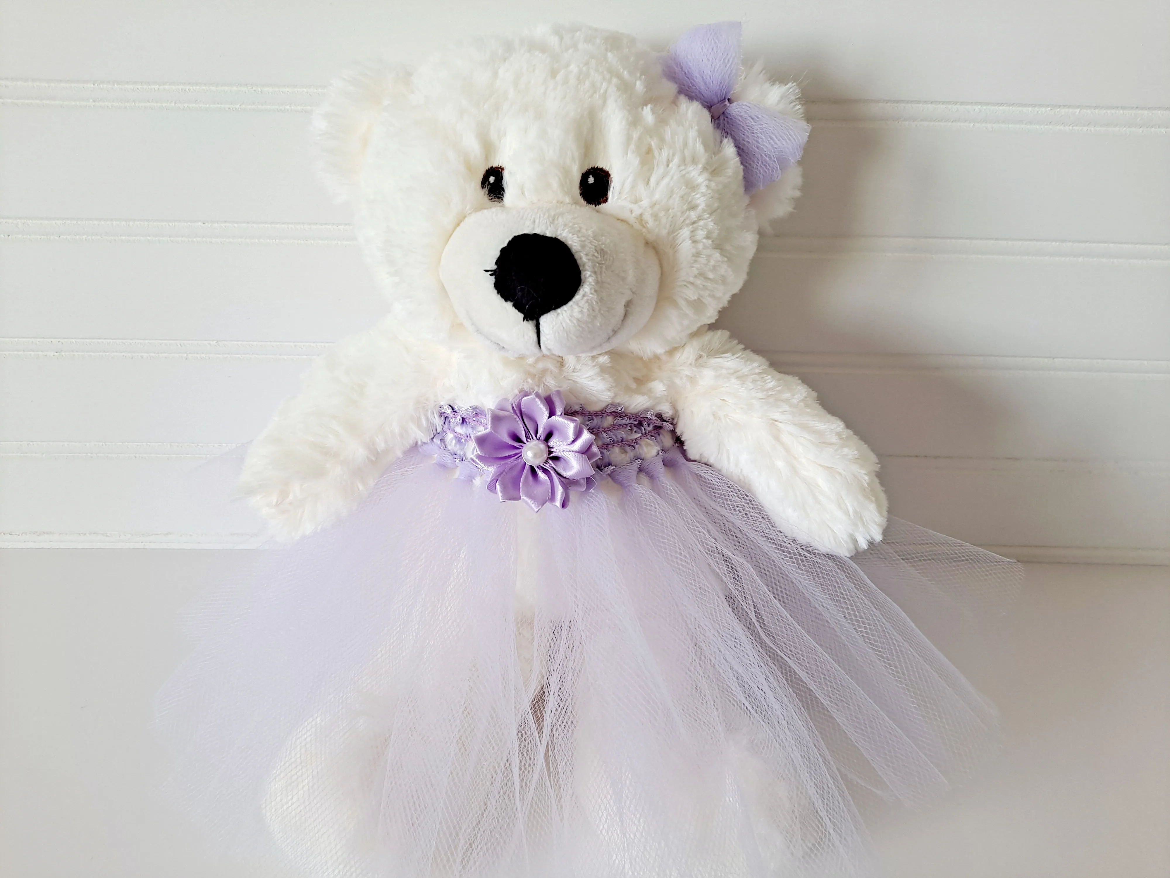 Tutu Teddy Bear, Off-White Small 10inch Bear