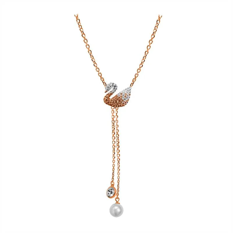 Unique Swan Necklace with Pearl