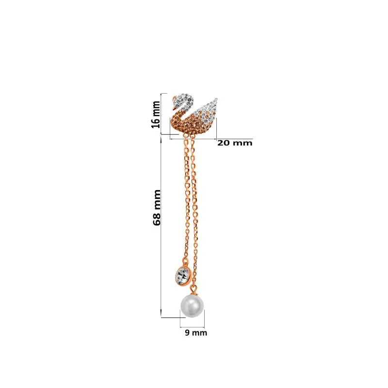 Unique Swan Necklace with Pearl