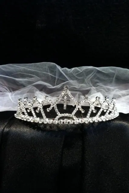 VEIL006 Cross Tiara with Veil
