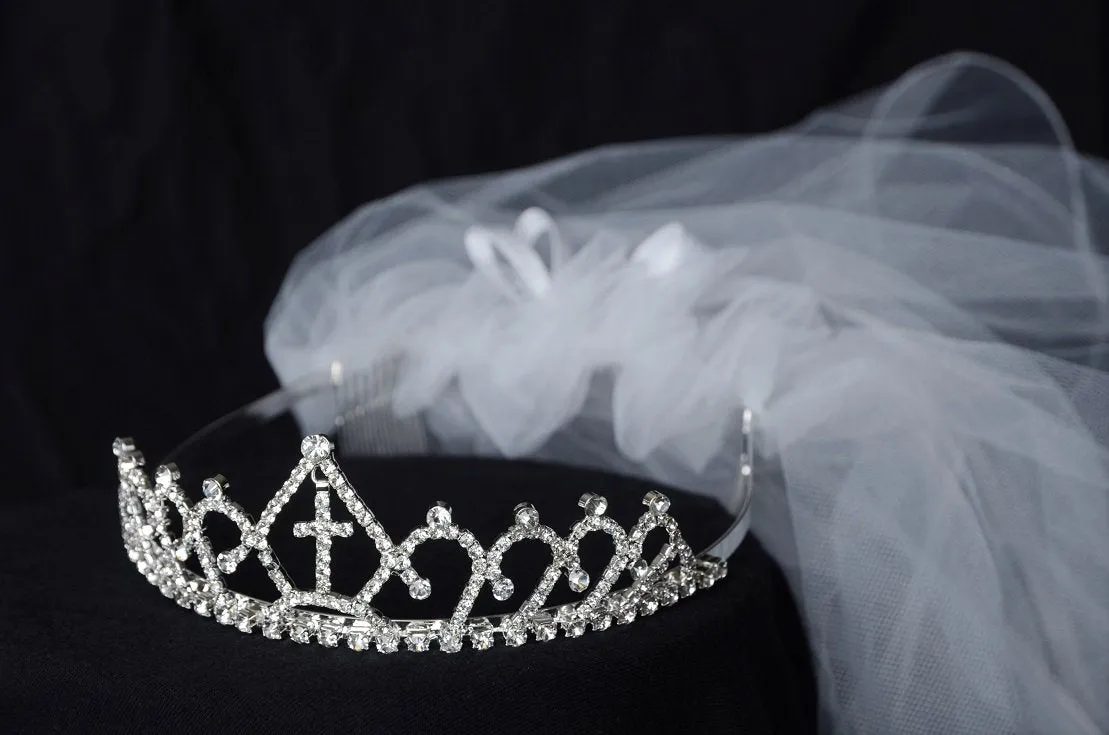 VEIL006 Cross Tiara with Veil