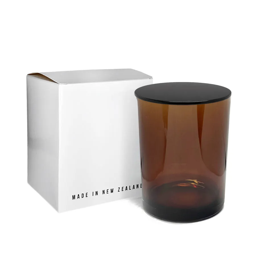 Vogue Tumbler - Amber Jar with Black Metal Lid 250ml