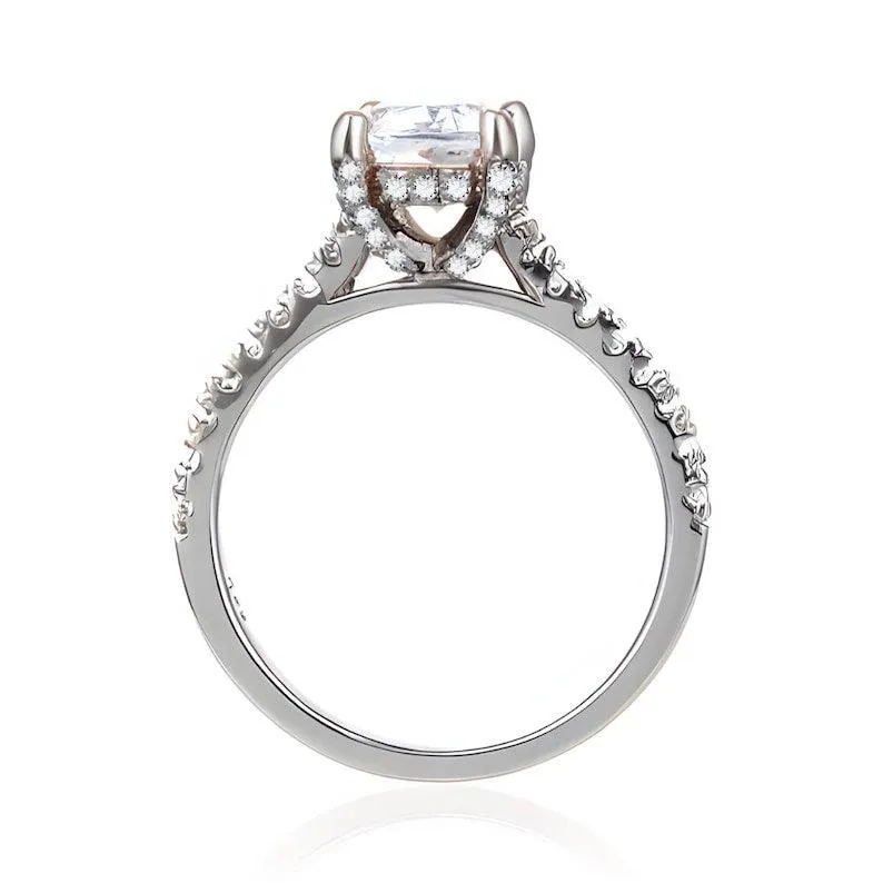 White Topaz Pave Promise Ring