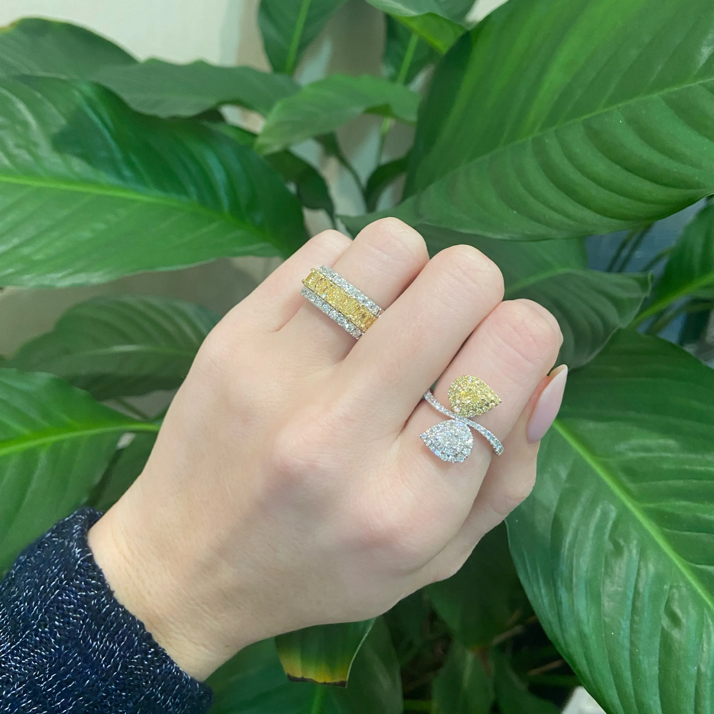 Yellow Diamond Toi et Moi Ring