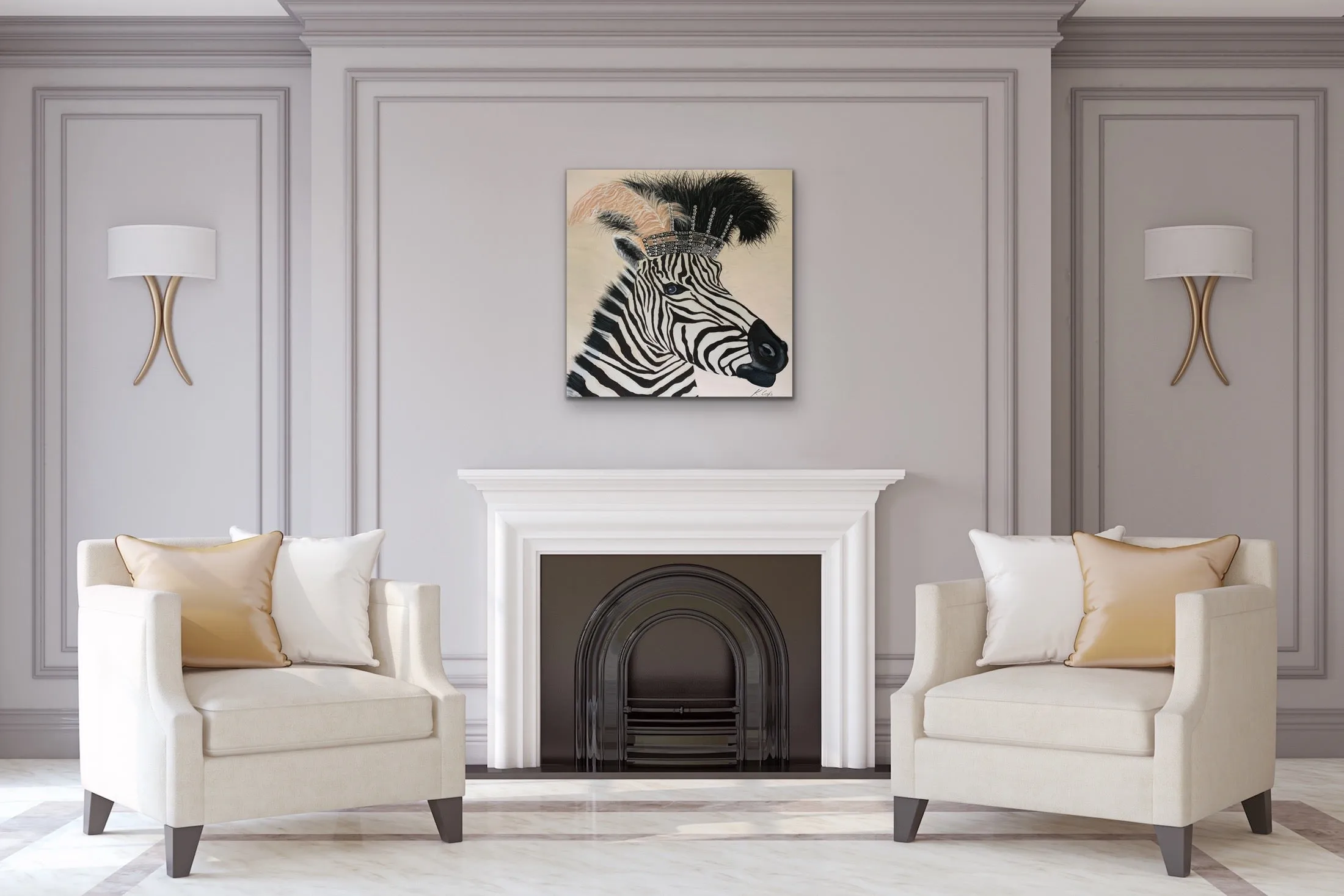 Zebra Diva In lockdown Original Canvas