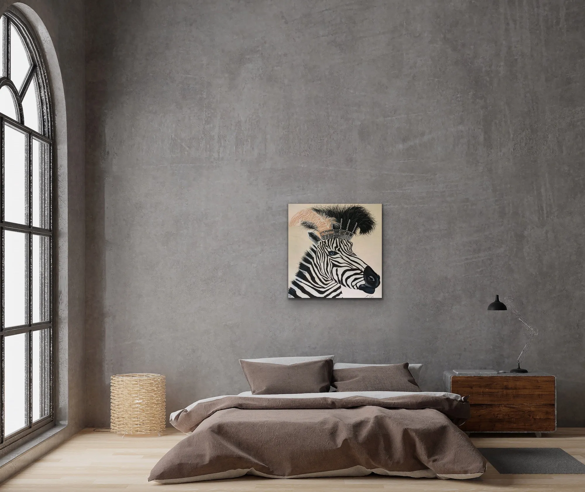 Zebra Diva In lockdown Original Canvas